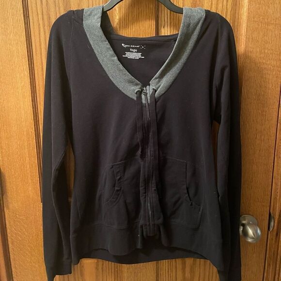 Tek Gear Yoga Large Black and Gray Zip up Hoodie - Picture 1 of 4